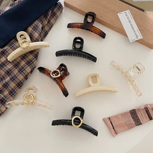 Large Hair Claw Clips French Elegant Plastic Resin Shark Clip Geometric Strong Hold Styling Accessories For Women Girls