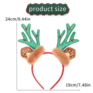 Christmas reindeer headband size details featuring height 24cm and width 19cm dimensions