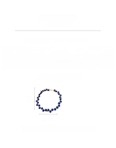 Detail showing 55cm vintage chain necklace with 1.5cm blue stone beads and gold hardware