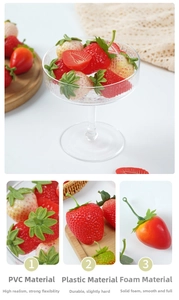 Detailed comparison of PVC, plastic, and foam artificial strawberries for decor