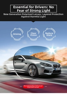Polarized lens detail showing glare reduction and UV protection for safe driving