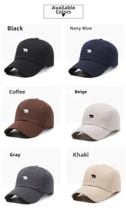 Six colors of cotton baseball caps with polar bear embroidery in a grid view