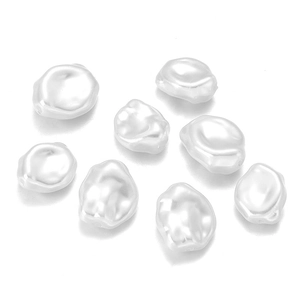 Lustrous white irregular Baroque ABS pearl beads for DIY jewelry making and craft designs