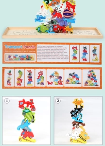Detail showing transport alphabet puzzle with colorful blocks for balanced stacking play
