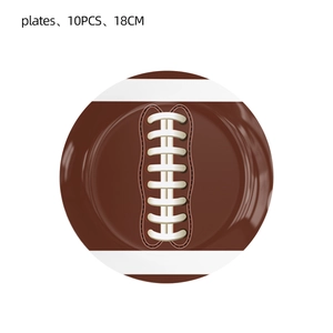 Set of 10 disposable football themed 18cm paper plates for Super Bowl party decorations