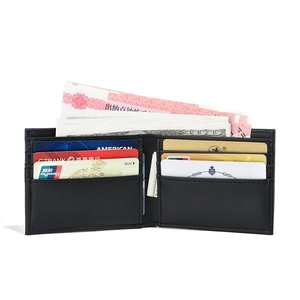 Men's bifold contrast color wallet with multiple card slots and large cash capacity