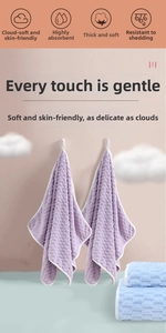 Detail of waffle-textured towels showing honeycomb weave and absorbent microfiber fabric