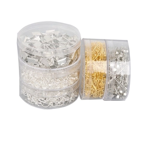 Comprehensive DIY jewelry making kit with gold and silver metal earring findings and hooks