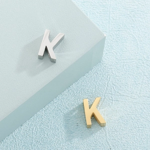 Polished stainless steel letter K pendants in gold and silver finish for necklaces