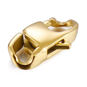 Polished gold-plated stainless steel lobster clasp for necklaces and bracelets