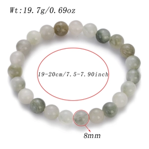 Detailed size specifications of natural stone beaded bracelet with 8mm jade beads