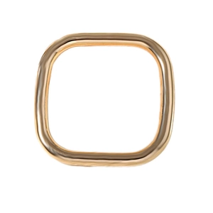 Chic gold plated adjustable square open bangle with a polished minimalist metallic finish