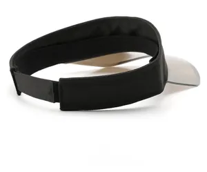 Vista posteriore della visiera parasole nera con cinturino in velcro regolabile e tesa
