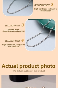 Detailed macro view of titanium steel figaro and curb chains with high polished finish