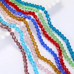 Faceted Bicone Crystal Glass Beads Colorful Transparent Loose Spacer Beads For DIY Jewelry Making Bracelet Necklace Craft