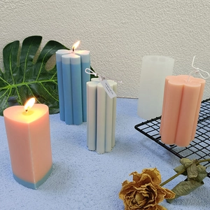 DIY heart and clover shaped scented candle with translucent silicone mold and props