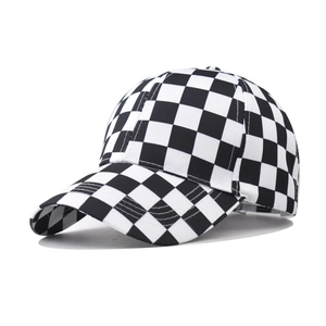Gorra De Béisbol De Cuadros Algodón Poliéster Ajustable Transpirable Streetwear Retro Sombrero De Protección Solaire Para Hombres Mujeres