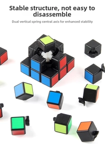 Detail view of the 3x3 cube internal core system with double vertical springs