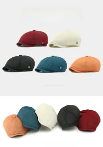 Breathable mesh newsboy caps for summer shown in five vibrant colors with brim details