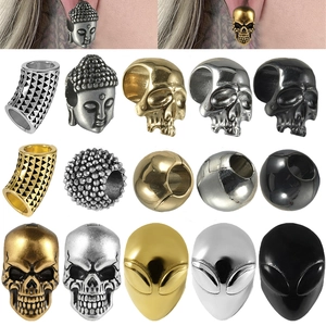 Punk Skull Alien Ear Weights Stainless Steel Copper Magnetic Ear Hooks Gothic Vintage Jewelry For Men Women