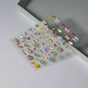 Cartoon snail and astronaut nail art stickers for DIY decoration, FEB-636 model