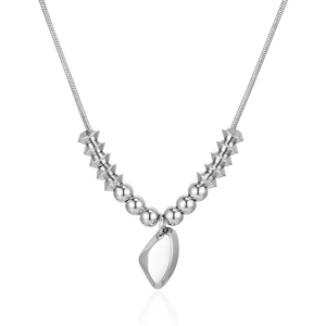Titanium Steel Necklace Irregular Pendant Geometric Beads Snake Bone Chain High-End Minimalist Jewelry For Women