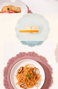 Détails du set de table en silicone avec broderie en dentelle et relief vintage