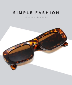Detail of square tortoiseshell sunglasses with brown lenses and metal hinge details