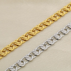 Fashion 18K gold and silver stainless steel paperclip link chain bracelets for women