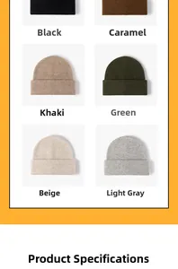 Mehrere Farben von Rippstrick-Beanies inklusive Schwarz und Karamell für Outdoor-Wärme