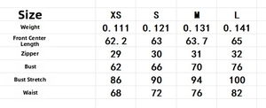 Detailed size guide and measurements chart for the floral organza strapless bubble mini dress