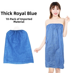 Detail of thickened royal blue disposable spa bath wraps with elastic band, 10-pack set