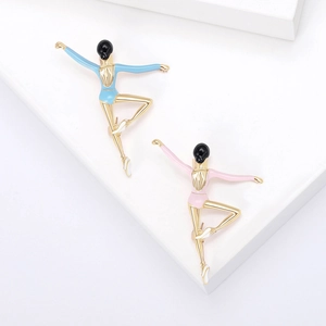 Ballet Girl Brooch Ballerina Alloy Enamel Pin Elegant Creative Fashion Jewelry Corsage For Women Clothing Accessories