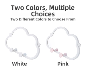 Irregular cloud-shaped vanity mirror with hooks in white and pink color options