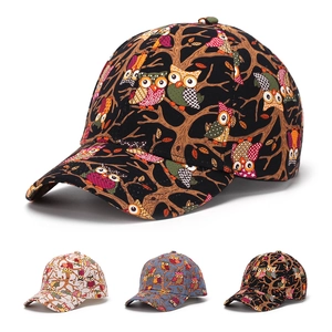 Casquette de Baseball Imprimé Hibou pour Femmes Réglable en Polyester Protection Solaire Extérieur Décontracté pour Dames