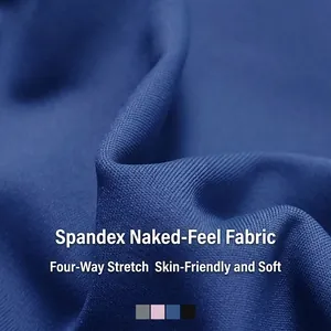 Women's dark blue seamless yoga set with high stretch naked-feel fabric for gym sports