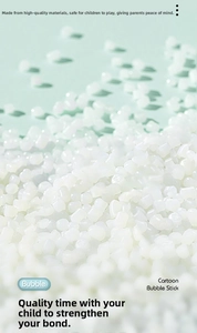 Macro shot of high-quality eco-friendly translucent plastic pellets for bubble wand manufacturing