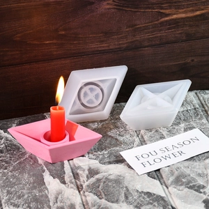 Detail of paper boat silicone mold for DIY resin candles and decorative plaster crafts