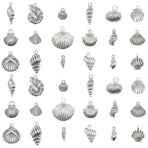 Ocean Sea Shell Starfish Charms Zinc Alloy Antique Silver Pendants For DIY Jewelry Making Necklace Bracelet Earring Accessories Vintage