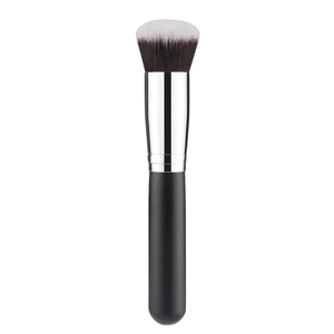 Round Head Loose Powder Brush Soft Synthetic Fiber Bristles Wood Handle Seamless Foundation Contour Makeup Tool Professional