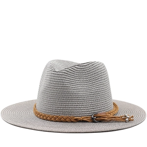 Fedora Straw Sun Hat Summer Beach Holiday Cap With Braided Belt Tassels For Men Women Kids Vintage Jazz Style