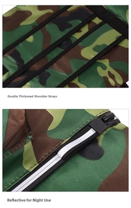 Detail of waterproof skateboard bag featuring thickened straps and reflective zipper strips