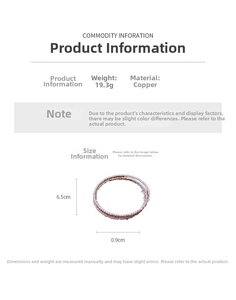 Detail specifications of a multi-layer twisted copper bracelet in rose gold finish