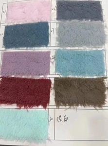 Detailed color swatches of heart plush pillow covers in various faux fur fabric shades