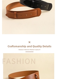 Close-up of classic black and brown wide leather belts featuring refined stitching and metal eyelets