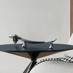 Dachshund Dog Shape Chopstick Rest Silver Zinc Alloy Spoon Holder Cute Animal Tableware Ornament Minimalist