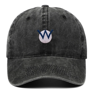 Casquette De Baseball En Coton Lavé Lettre W Brodée Vintage Distressed Dad Hat Boucle Métallique Réglable Rétro Chapeau