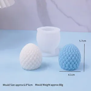 3D pinecone silicone candle mold and DIY finished resin crafts for Christmas decor