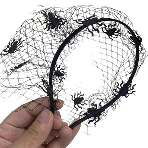 Serre-tête araignée Halloween avec tulle noir pour déguisement et accessoires de fête