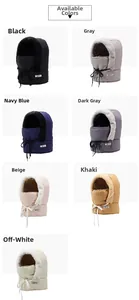 Detailed grid view showing 7 colors of winter thermal windproof trapper hats with fleece lining